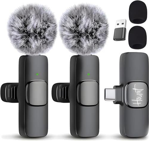Microphone cravate sans fil USB C pour iPhone 15 et Samsung S24 sans coupure audio