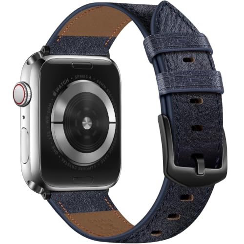 Image of Genuine Leather Watch Band Men Compatible with Apple Watch