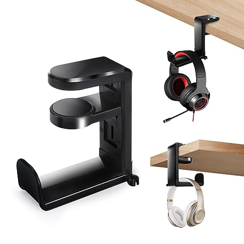DIWANGUS UK Headphone Stand Holder with Cable Clip, PC Gaming Headset Desk Hook with 360 Degree, Universal Adjustable Headset Holder Gaming Headset Mount Display