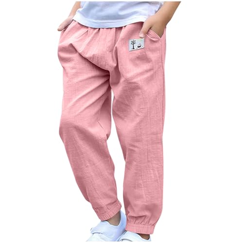 Boys Girls Sweatpants Kids Cotton Casual Vintage Hip Hop Pants Kids Lightweight Fall Outfits with Pockets 3-10 Years