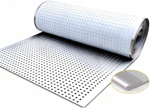 304 Stainless Steel Perforated Sheet, Balcony Window Guard, Anti-Theft Metal Mesh, Decorative Outdoor Screen for Garden, Patio, Deck, Porch (50x140 cm/1.6x4.6 ft)