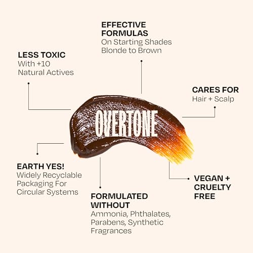 Image of Overtone Daily Color Depositing Conditioner for Hair, Chocolate Brown:Temporary Pigment with Shea, Coconut & Avocado Oils, Hydrating, Vegan & Cruelty-Free, All Hair Types, 4.5oz.