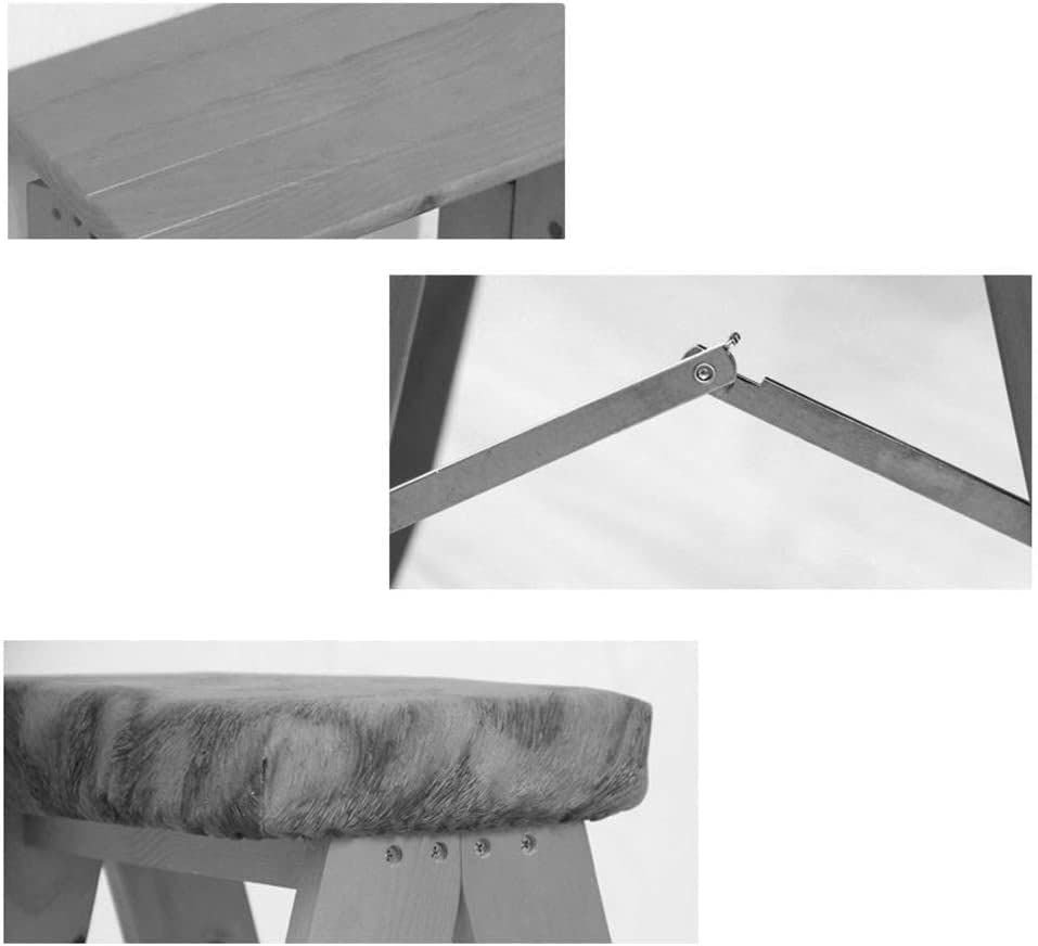 Escalera plegable de madera con funcion de taburete de pie 4