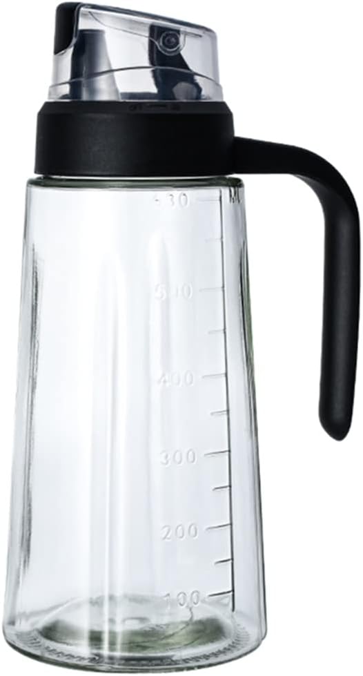 Oil Dispenser Bottles Auto Flip Dispensing Bottle Leak Proof Glass Cruet Non-Slip Handle Automatic(D)