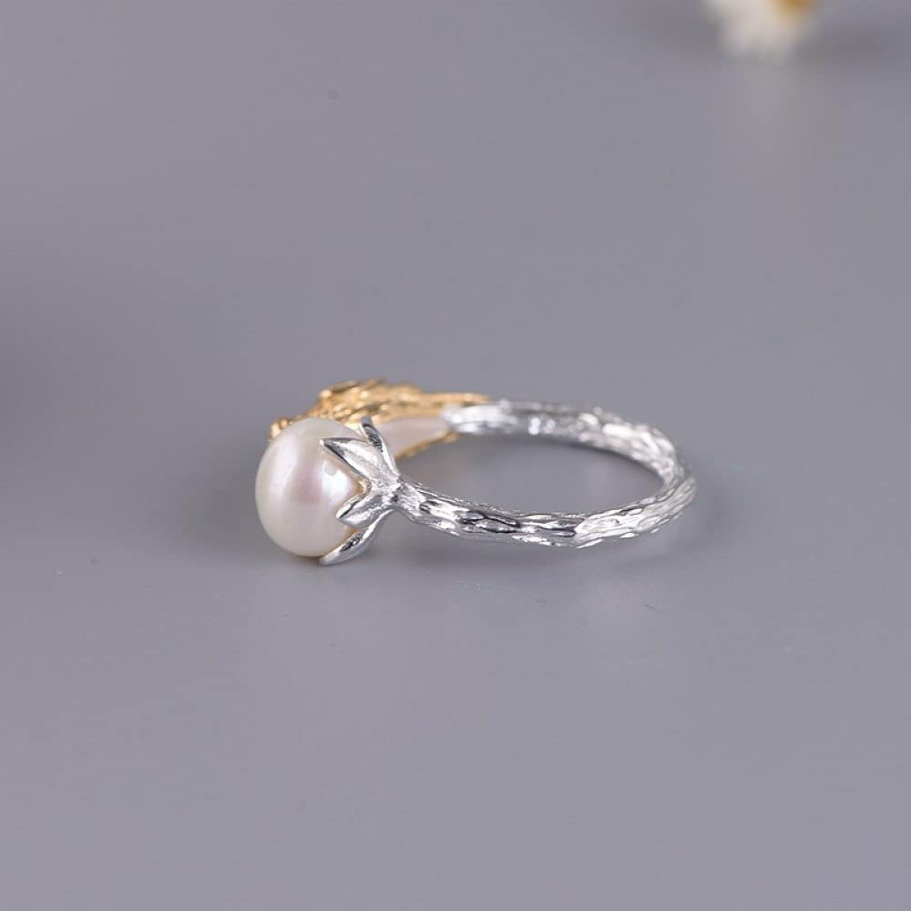 Anello In Argento 925 Da Donna,S925 Anello In Argento Sterling Placcato Oro Con Uccellino Anelli Regolabili Anello Per Dito Indice In Argento Anello Per Eternità Fascino Per Matrimonio Gioielli Reg