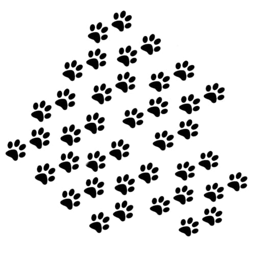 Lot de 40 autocollants pour voiture - Motif pattes de chien - 2,8 x 3 cm chacun - Emblème - Décoration pour voiture, moto, vélo ou scooter (noir)