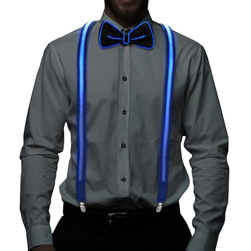IGUGI LED Pajarita o Corbata para Hombre,LED Tirantes para Hombre,Tirantes de Iluminados de Hombr,3 Modos de Parpadeo,para Fiestas,Bares,Fiesta de Disfraces de Carnaval,Escuela(Azul) | Ya disponible en tu tienda friki favorita! En mundofriki.es! IGUGI LED Pajarita o Corbata para Hombre,LED Tirantes para Hombre,Tirantes de Iluminados de Hombr,3 Modos de Parpadeo,para Fiestas,Bares,Fiesta de Disfraces de Carnaval,Escuela(Azul) | Ya disponible en tu tienda friki favorita! En mundofriki.es!