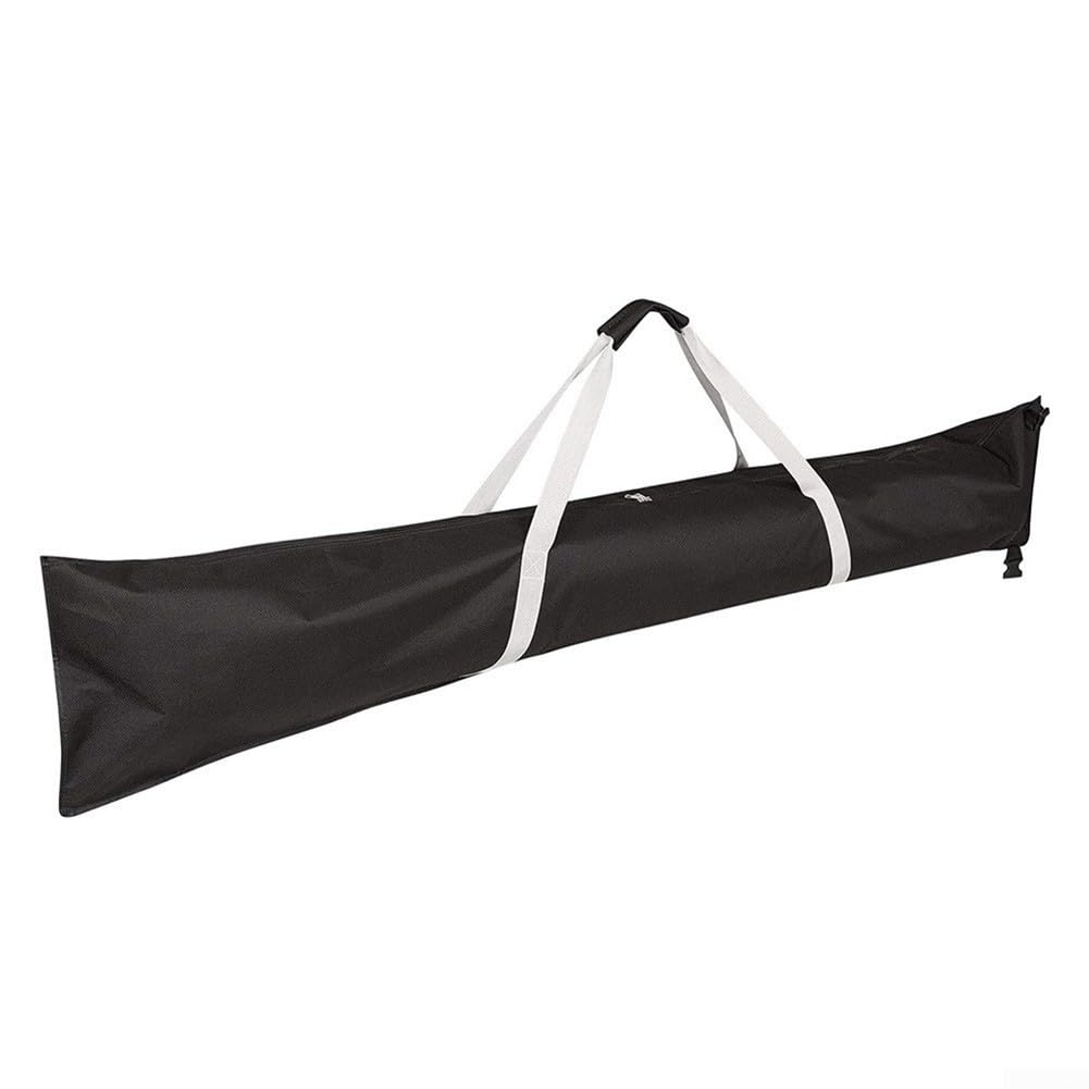 Oxford Ski Bag with Adjustable Straps for 170-185cm Skis, Water-Resistant Foldable Ski Pole Storage Case with Reinforced Handles, Black