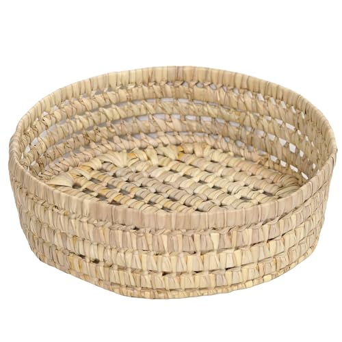 Bohome Living - Corbeille à Fruits Ronde, Panier de Rangement en Osier Naturel, Fait Main (Taille M : Ø35cm)
