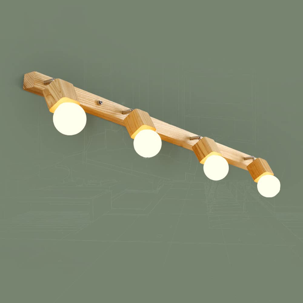 Jadssox Luz de Tocador de Madera, Espejo Ajustable, Lámpara Frontal, Accesorio de Iluminación de Maquillaje Moderno, Luces Giratorias para Espejo de Baño, Apliques de Pared de Imagen