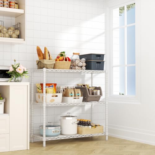 Image of ROOMTEC 3-Tier Heavy Duty Wire Shelving Unit, 40 inch W x 16 inch D x 36 inch H Garage Shelving, 1200 lbs Total Capacity Adjustable Storage Rack, Metal Shelf for Kitchen, Pantry, Laundry Room, Basement