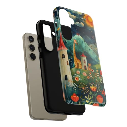 Coque antichoc Samsung S24 Plus paysage fantastique rigide verte