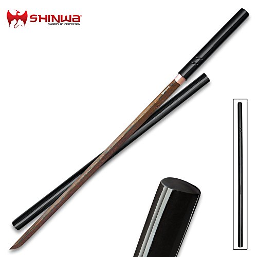 Shinwa SilkSting Handmade Shirasaya/Samurai Sword - Exclusive, Hand Forged Black Damascus Steel; H