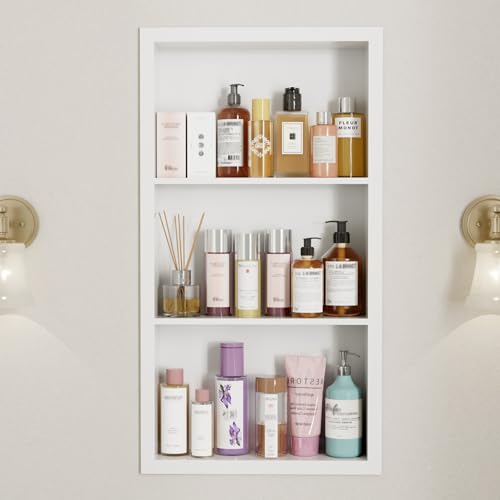 Oenalw 14x24 Medicine Cabinet Recessed Stainless Steel, 3-Tier, Medicine Cabinet Organizer,Stainless Steel Wall Niche, Bathroom Wall Cabinet, Recessed Bathroom Cabinet, Cabinet recessed Wall Cabinet