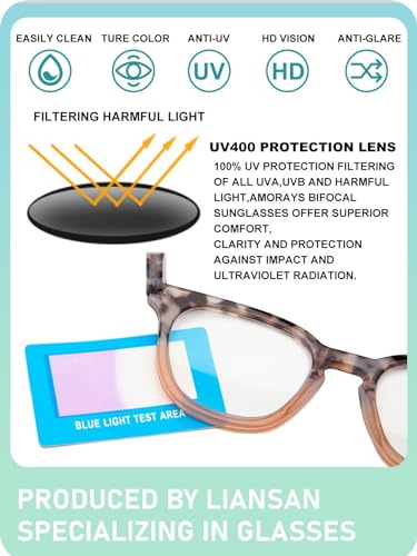 Liansan LS12031PBS-TTPK150 2Pack Photochromic Bifocal Reading Sunglasses For Women - Ladies Transition Sun Readers Large Frame thumb #4