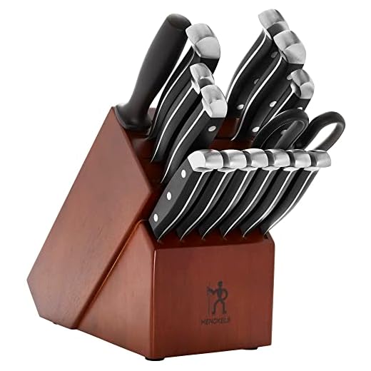 J.A. Henckels International Statement Kitchen Knife Set, 15-pc, Chef Knife, Knife Sharpener, Kitchen Knife Set, Dark Brown