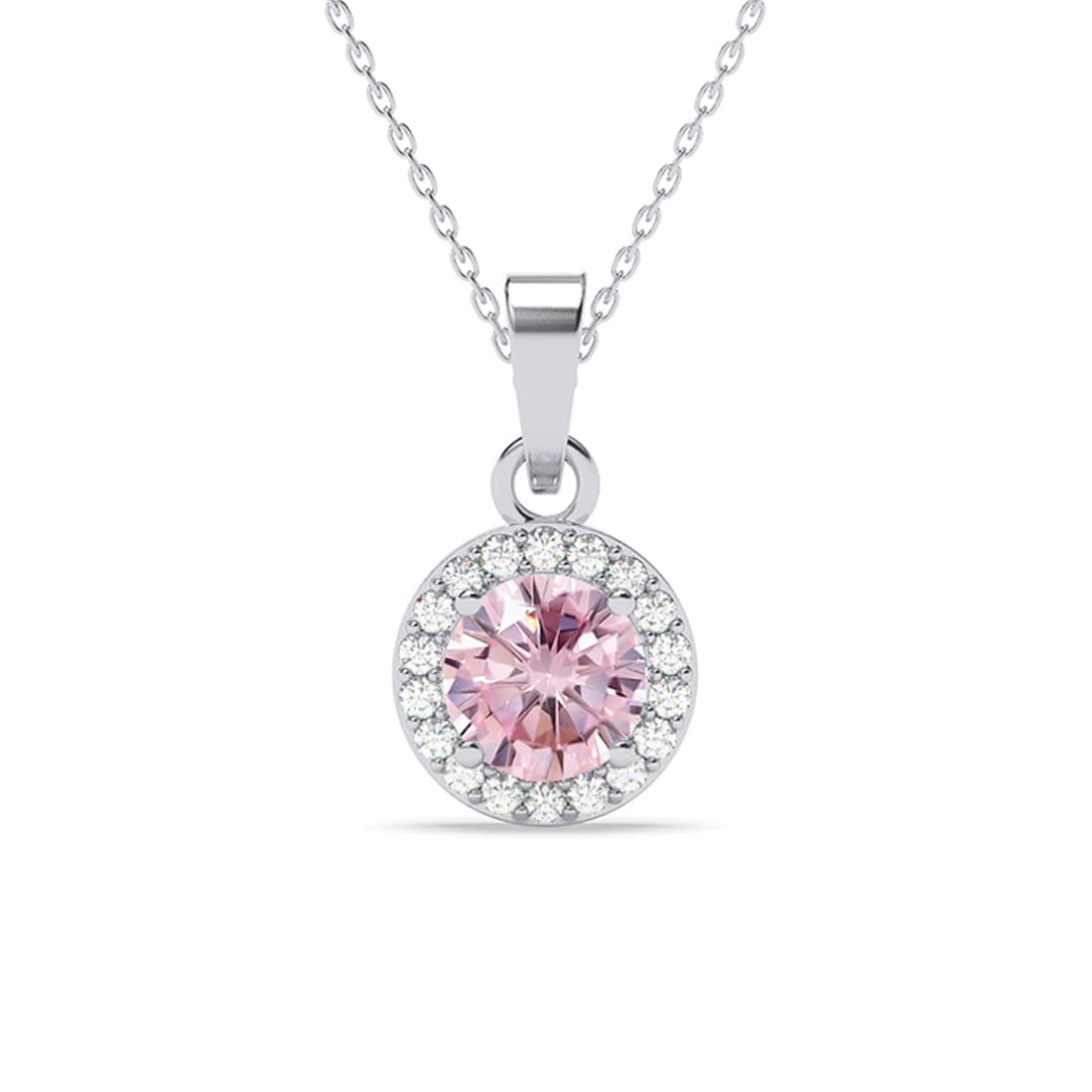 Clara 925 Sterling Silver Tove Pink Solitaire Pendant Chain Necklace | Platinum Plated, Swiss Zirconia |Gift for Women and Girls (B0DFMHC3XJ) Amazon Price History, Amazon Price Tracker
