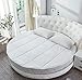 Produktbild XGHW Matratzenschoner Rundbett, super weich, Wirbelsäule Schutz, Zwei Breiten elastische Band Design, warme und rutsch 2 Meter rundes Bett Hotel/Gästematratze (Color : White, Size : 200 * 200cm)