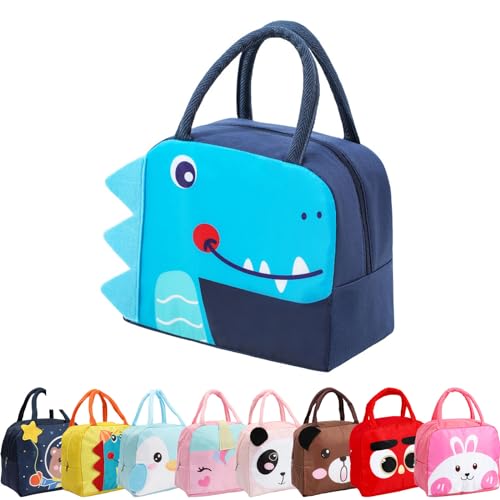 Runmeihe Sac Isotherme Repas Enfant Pour Les Filles, Les Garçons Et Les Étudiants, Sac À Lunch Isolant Réutilisable En Forme De Dessin Animé (Navy...
