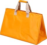 アストロ 紙袋収納バッグ オレンジ 内側撥水加工 大容量 46Lサイズ 形が変わる エコバッグ 底板付き トートバッグ 606-47