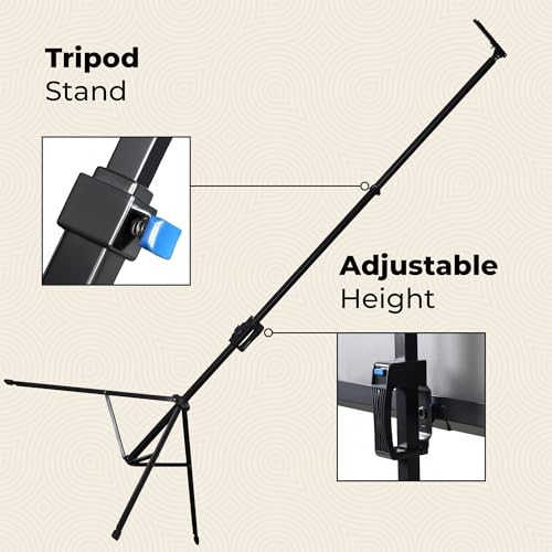 Image of Zebronics Tripod Projector Screen, 304.8 cm (120 Inch), 4K Support, Adjustable Height, 4:3 Aspect Ratio, 160 Wide Viewing Angle, Matte Finish Screen, Black Backing (PST120B)