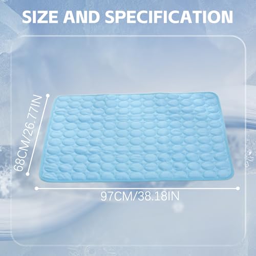SilverChry Kühlmatte Für Hunde 97 * 68 cm, Kühldecke Hund, Kühlmatte Katze, Ungiftige Kühlpads für Haustiere, Waschbare Kühlmatte Für Haustiere, Kann im Innen- und Außenbereich Verwendet Werden