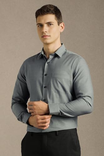 Image of Louis Philippe Men's Slim Fit Easy to Iron Everyday wear Premium Cotton Full Sleeve Solid Formal Shirt