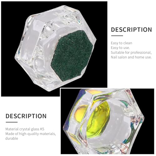 2 vasos mini para manicura en cristal profesional miniatura 6