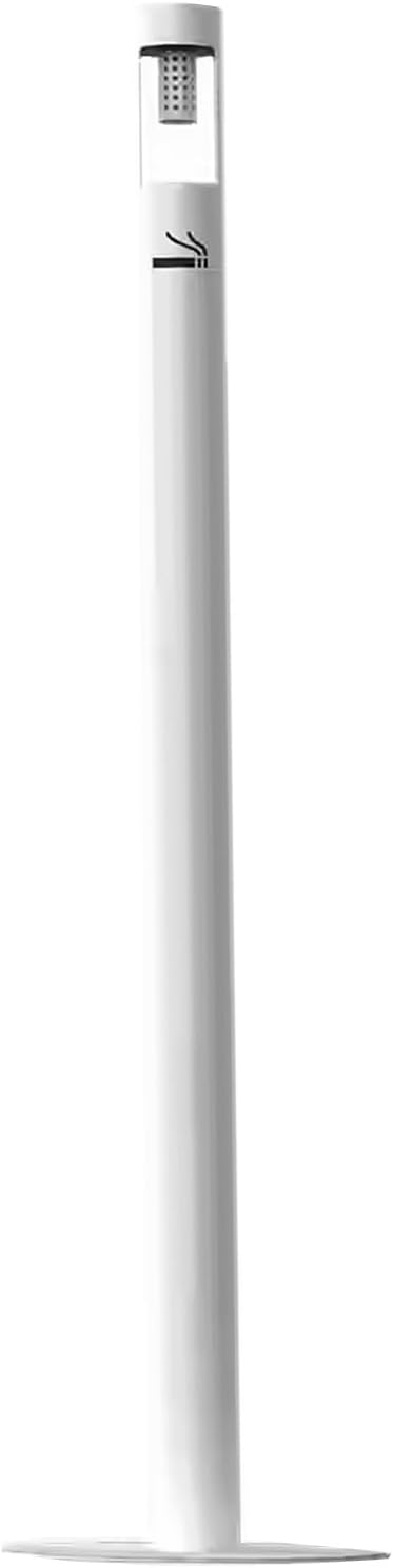 Outdoor Standing Ashtray, Stainless Steel Standing Ashtray, Ash Column Smoke Extinguishing Barrel, for Garden, Backyard, Home, Terraces(White,Prototype)