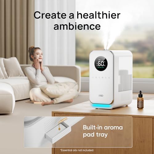 DREO Humidifiers for Bedroom, Top-filled Smart Quiet Cool Mist Humidifier for Large Room, 50 Hours Runtime for Home, Indoor Plants, Oil Diffuser & Nightlight for Baby Nusery, 5L, with Alexa/Google by DREO - Image 8