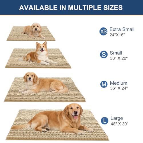 Image of OLANLY Dog Door Mat for Muddy Paws 48x30, Ultra-Absorbent Chenille Mud Mat