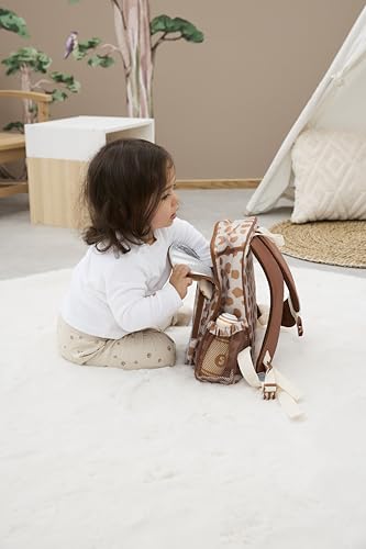 Sterntaler Kinderrucksack Giraffe Kaya – Wasserabweisendes Polyester, großes Hauptfach mit Kühlfunktion –Zwei-Wege-Reißverschluss, gepolsterte, verstellbare Schultergurte – Baby und Kleinkind Rucksack