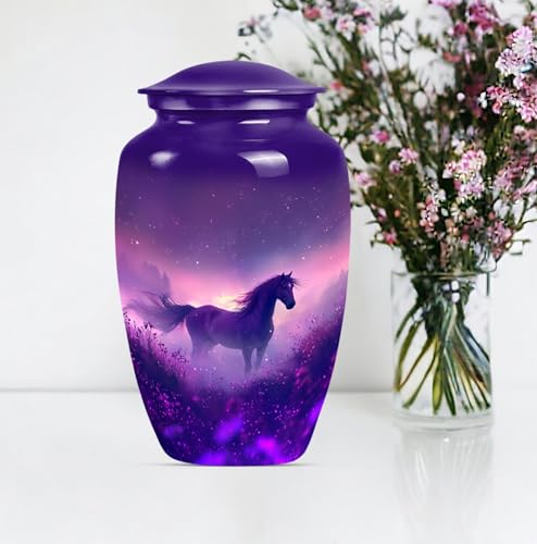 Image of Horse Urn for Ashes - Large 10 Inch Cremation Urns for Human Ashes Adult Male Female - Companion Urns for Human Ash - Funeral Urn for Mom- Decorative Ash Holders - 10 inch Set of 1