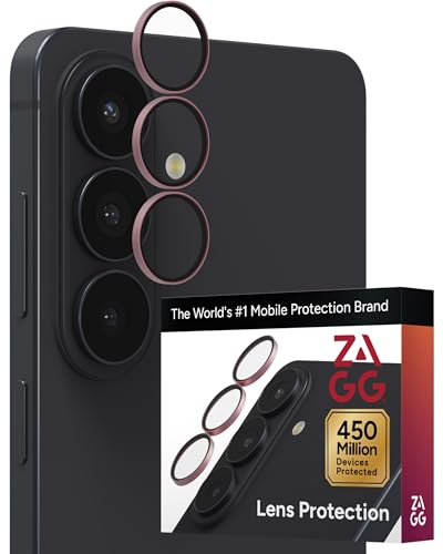 Image of ZAGG Glass Elite Samsung Galaxy S26+ Camera Lens Protector - Pink, Anti-Reflective, 5X Stronger Impact & Scratch Resistant Aluminosilicate Glass - Easy Installation, Smudge-Free Surface