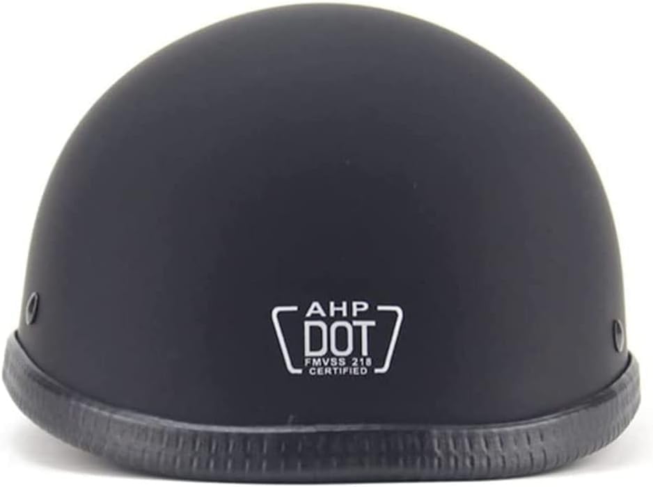 Miniatura 2 de Medio casco ultrafino con diseño de calavera retro de perfil bajo, casco de motocicleta alemana para adultos, hombres y mujeres, aprobado por DOT,