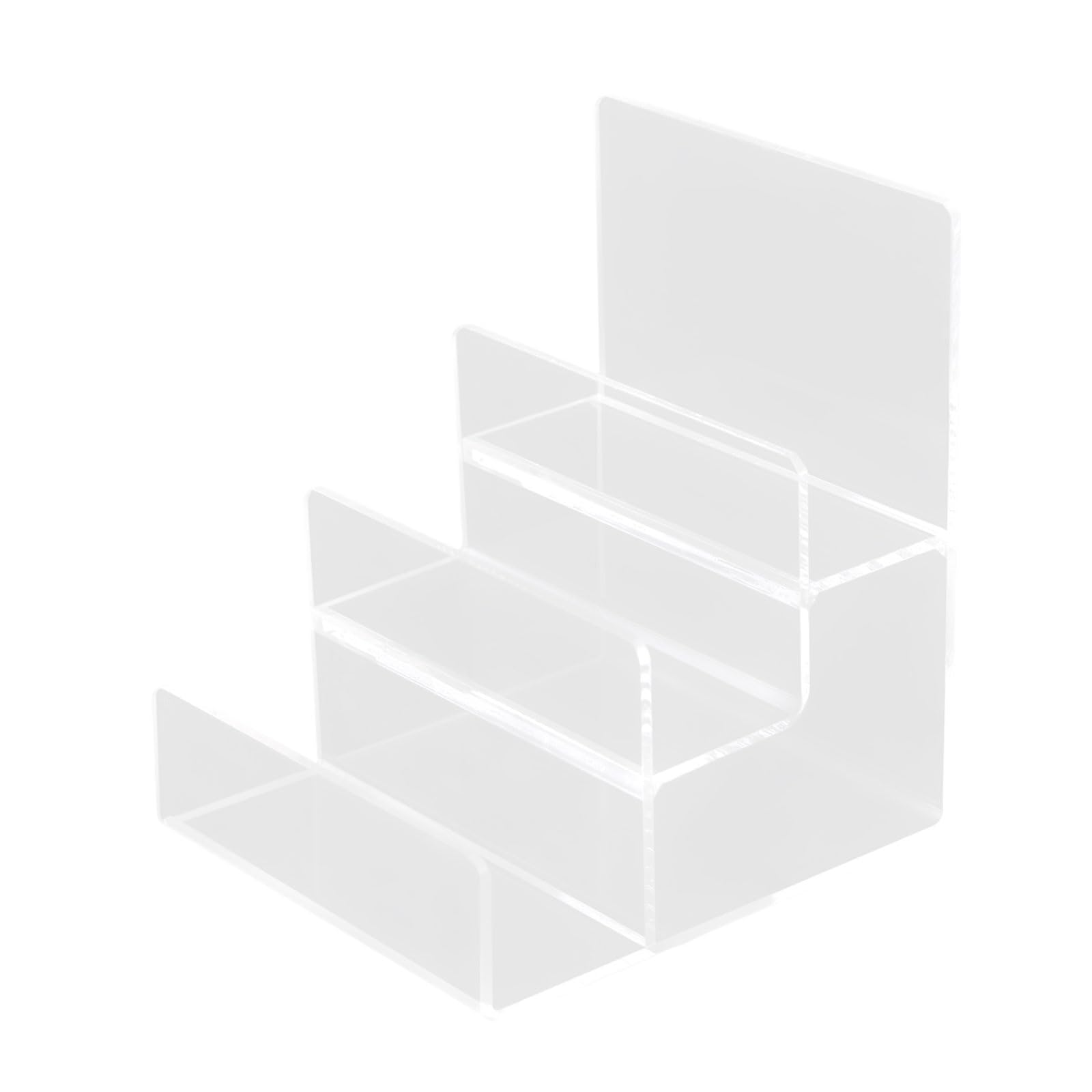 Jazuaiao Sturdy Acrylic Display Rack with Sloped Design Multilayer Storage for Accessories Organization Multi Tiered Acrylic Holder