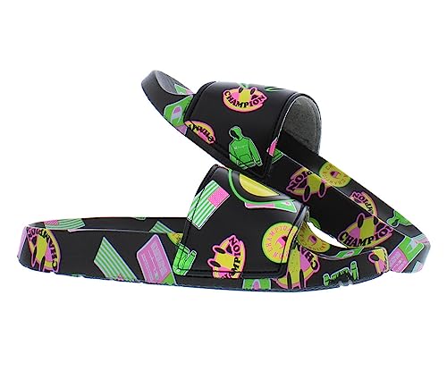 Champion IPO Catch Print Youth Slide Boys Shoes Size 11, Color: Black/Multi-Colored-Black4
