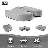 LSC Chair Cushions for Office Chair Memory Foam Non-Slip Sciatica & Back Coccyx TailbonePain Relief Seat Cushions for Office Desk, Gamming Chair, Wheelchair, Car Seat, Sciatica, Tailbone Pain (Grey) - Image 7