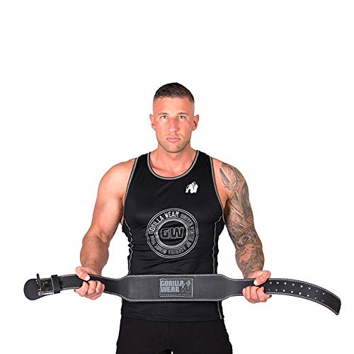 GORILLA WEAR 4 Inch Nylon Lifting Belt - Black/Gray L/XL