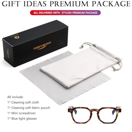 Image of AIEYEZO Retro Blue Light Glasses for Men Women Square Thick Framed Eyeglasses Trendy Vintage Computer Glasses