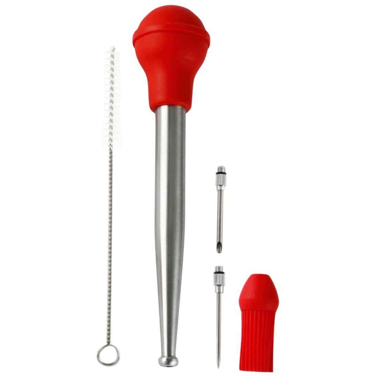 GRIRIW Flavor Injector Set Bbq Sauce Injector Turkey Baster Stainless Steel Silicone Baster for Meat