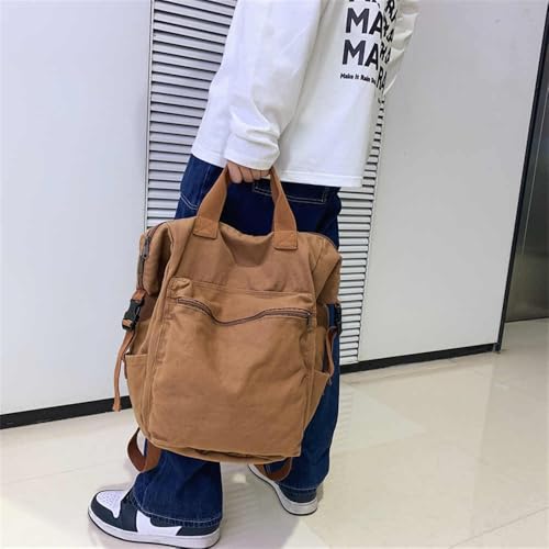 Image of MaxxCloud Vintage Denim Laptop Backpack Casual Canvas Daypack Handbag Purse Lightweight Rucksack Shoulder Bag