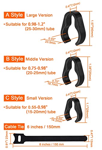 Alekor Microphone Stand Cable Clips - Boom Pole Cable Clips Clamp Plastic Mount - Multiple Sizes With Cable Ties (48 Pcs) #TOP7