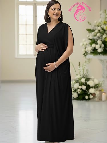 Image of KOH KOH Womens Long V-Neck Grecian Goddess Wedding Guest Maxi Dress Gown