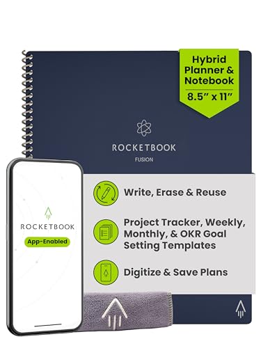 Rocketbook Fusion Hybrid Reusable Planner and Notebook in...
