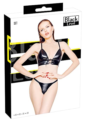 Ensemble haut de gamme Black Level soutien-gorge et Rio noir en taille S