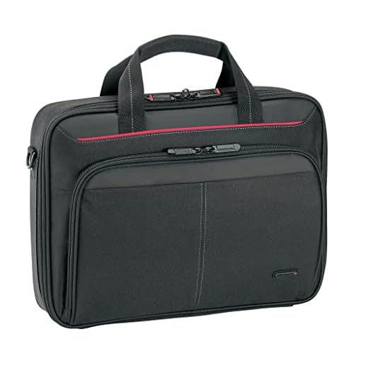 Targus Classic Clamshell Maletín para portátil de 12 - 13,4", bolsa de hombro con correa acolchada, maletín para ordenador con compartimentos internos - Negro, CN313
