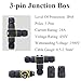 BE-TOOL 3 Way Junction Box IP68 Waterproof Electrical Junction Box Junction Box Outdoor Cable Connector for Underground/Outdoor-9-12mm / 0.35-0.47in