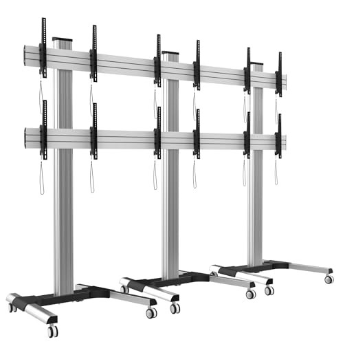 Techly 369069 Supporto a Pavimento per 6 TV LCD/LED 22-55' per Video Wall Silver