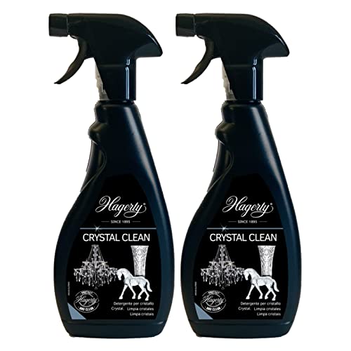 2x Hagerty Crystal Clean Spray Detergente per Oggetti in Cristallo Vetro e Metallo Pulizia Delicata e Anti-graffio - 2 Flaconi da 500ml